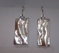 Silver Texture Sterling Silver dichroic glass earrings #438