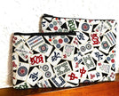 Mah Jongg Card Holder for Players, Zipper Pouch, Chinese Game Print, Coin Purse
