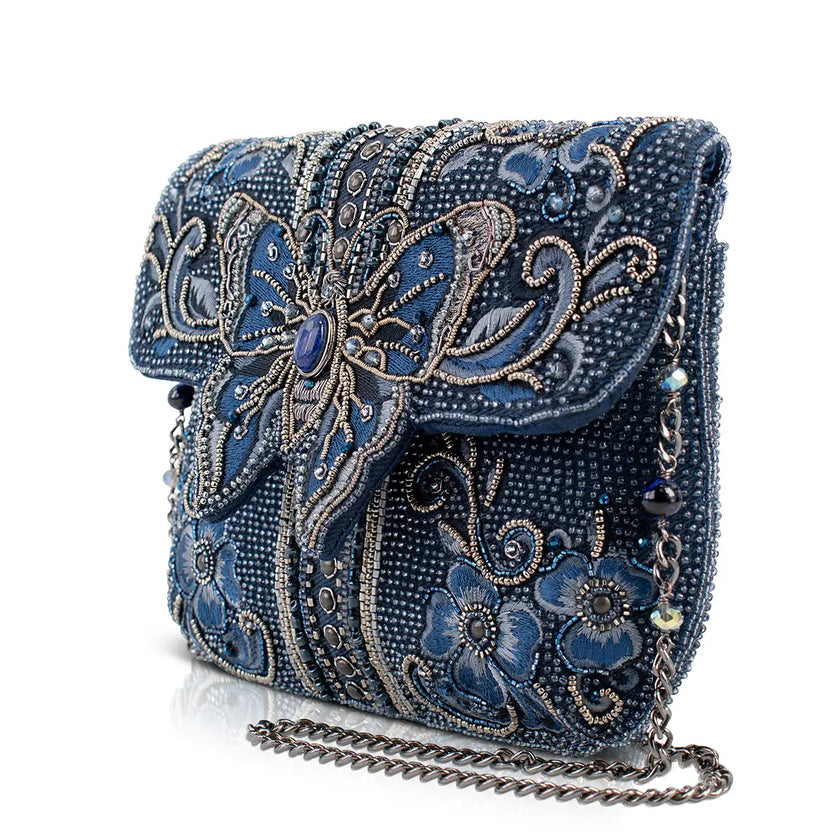 Blue Alchemy Butterfly and Floral Handbag