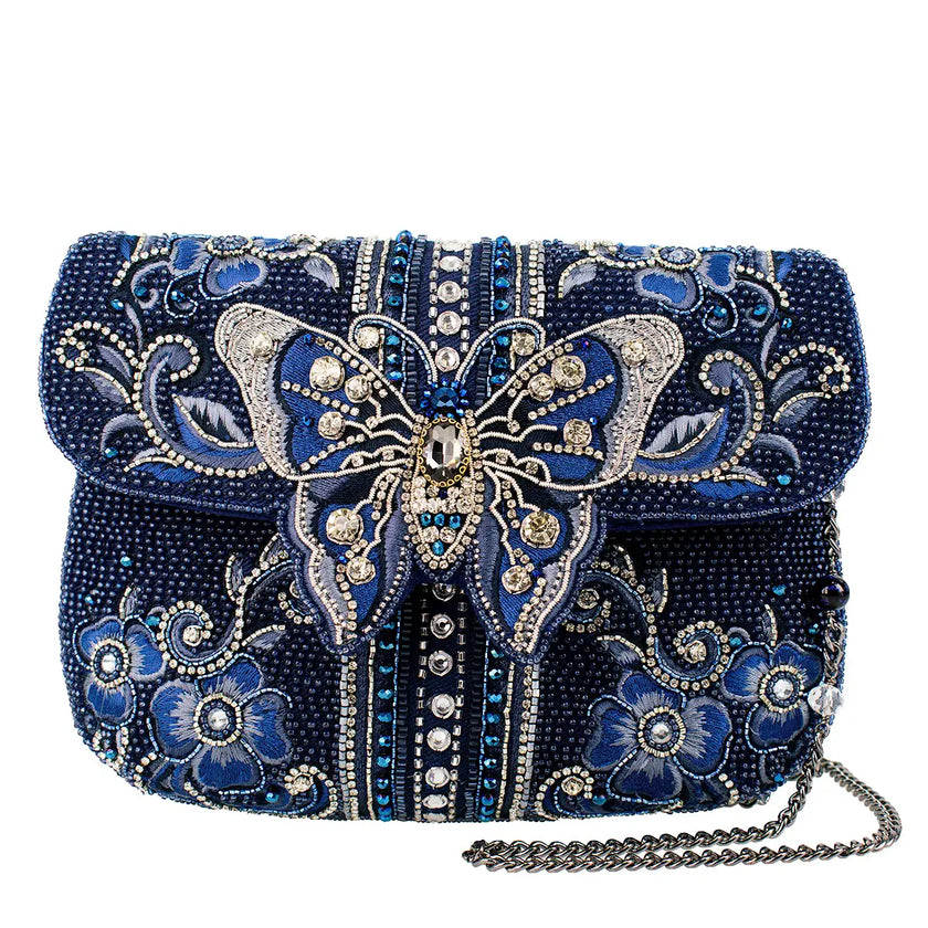 Blue Alchemy Butterfly and Floral Handbag