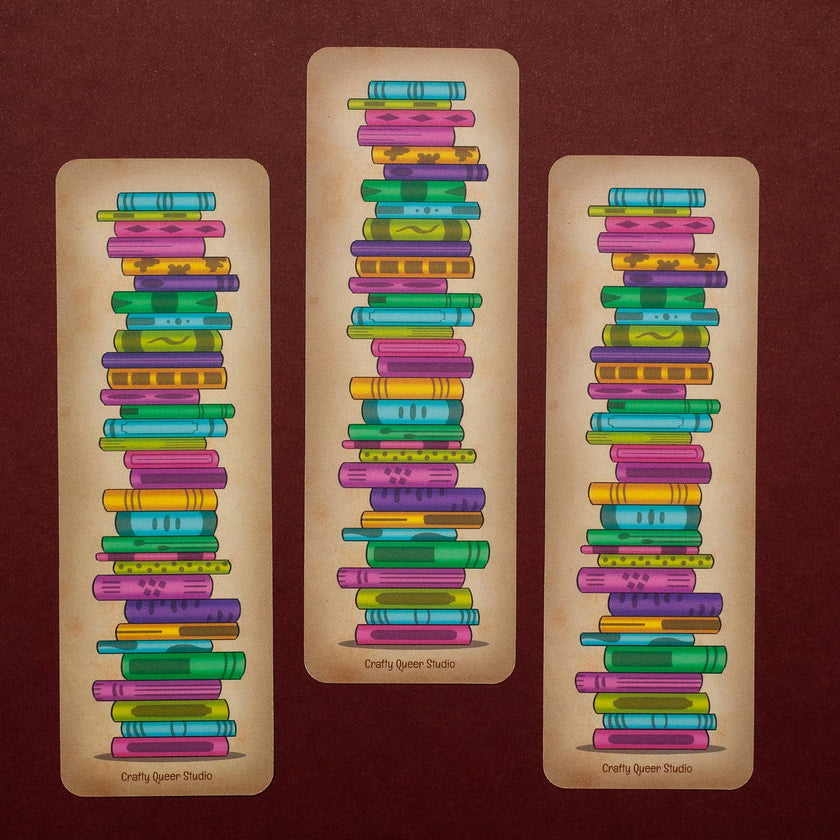 Book Stack Bookmark | Hand-Illustrated Bookstore Gift