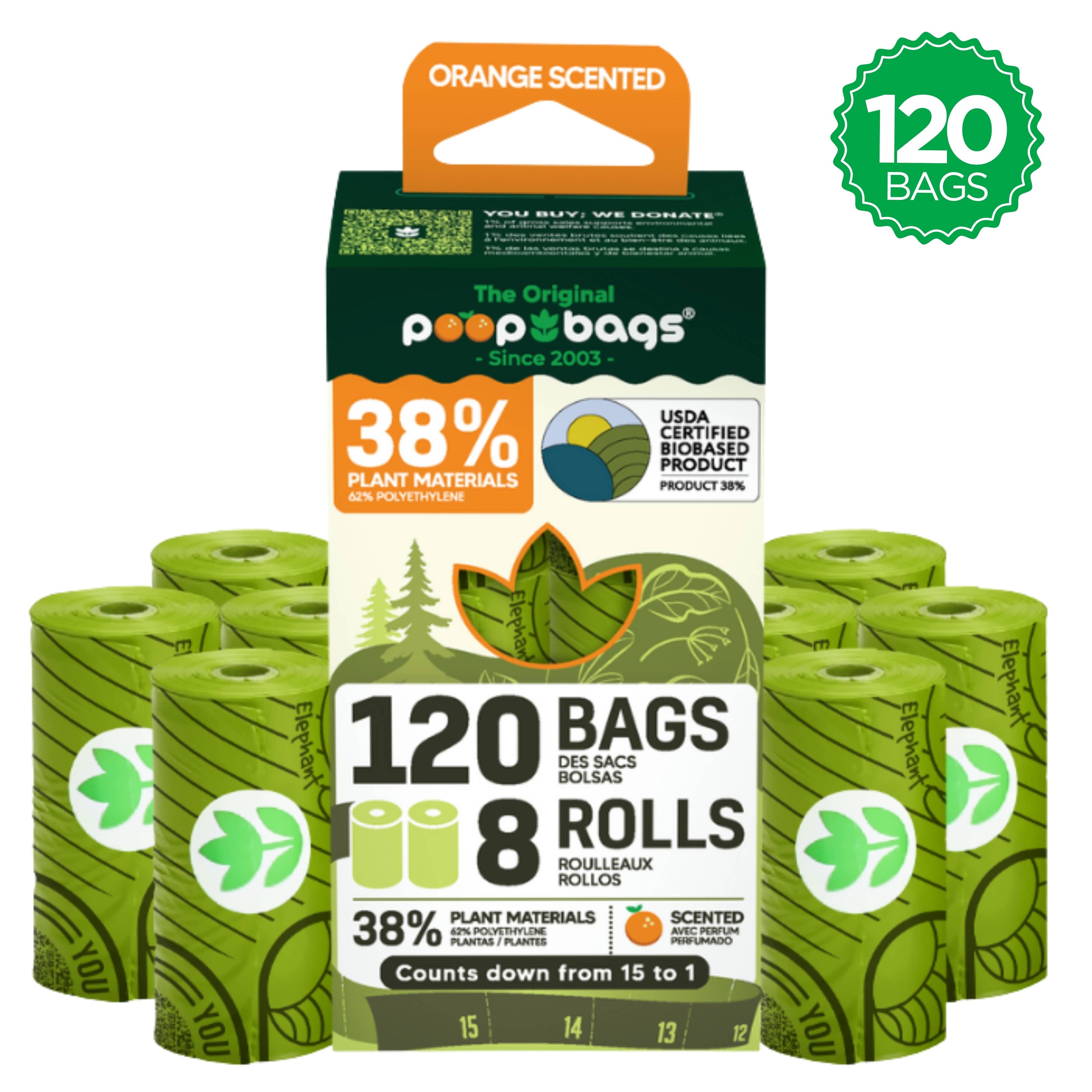 The Original Poop Bags® Orange Scented USDA Biobased Rolls