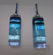 Niobium Teal Ombre dangle dichroic glass Earrings #408