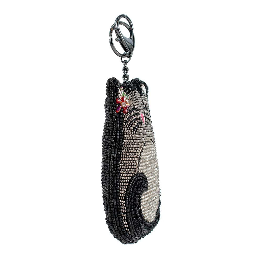 Pounce Beaded Cat Coin Purse Key Fob