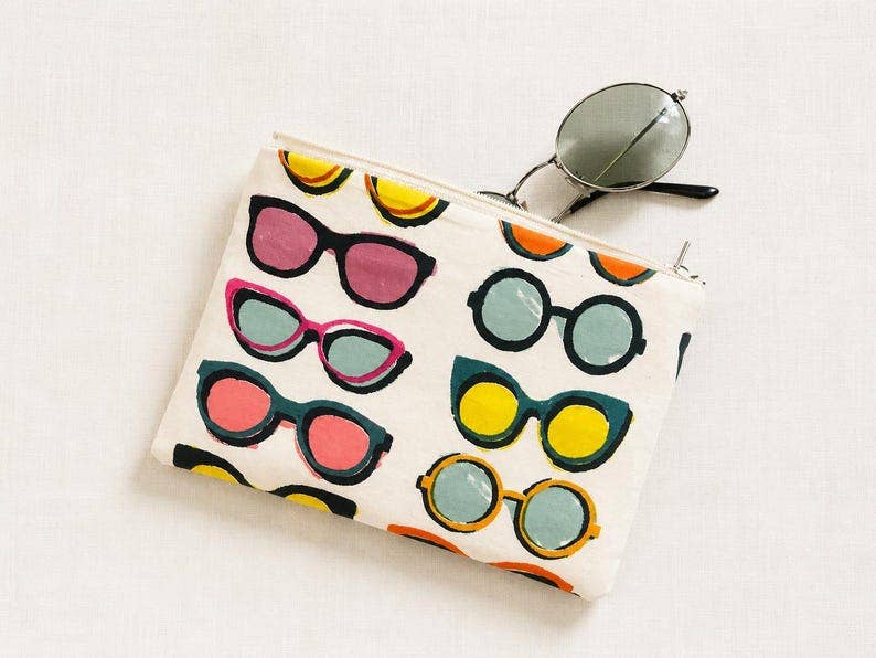 Make Up Bag, Cosmetic Case, Zipper Pouch, Coin Purse, Floral Pouch: Zippered Cosmetic Bag, Sunglasses Pouch, Back to School Supply
