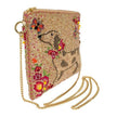 Doxie Beaded Dog and Floral Crossbody Mini Handbag