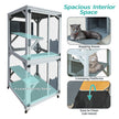 71in Outdoor Wooden Catio with Roof and Wheels for Cats