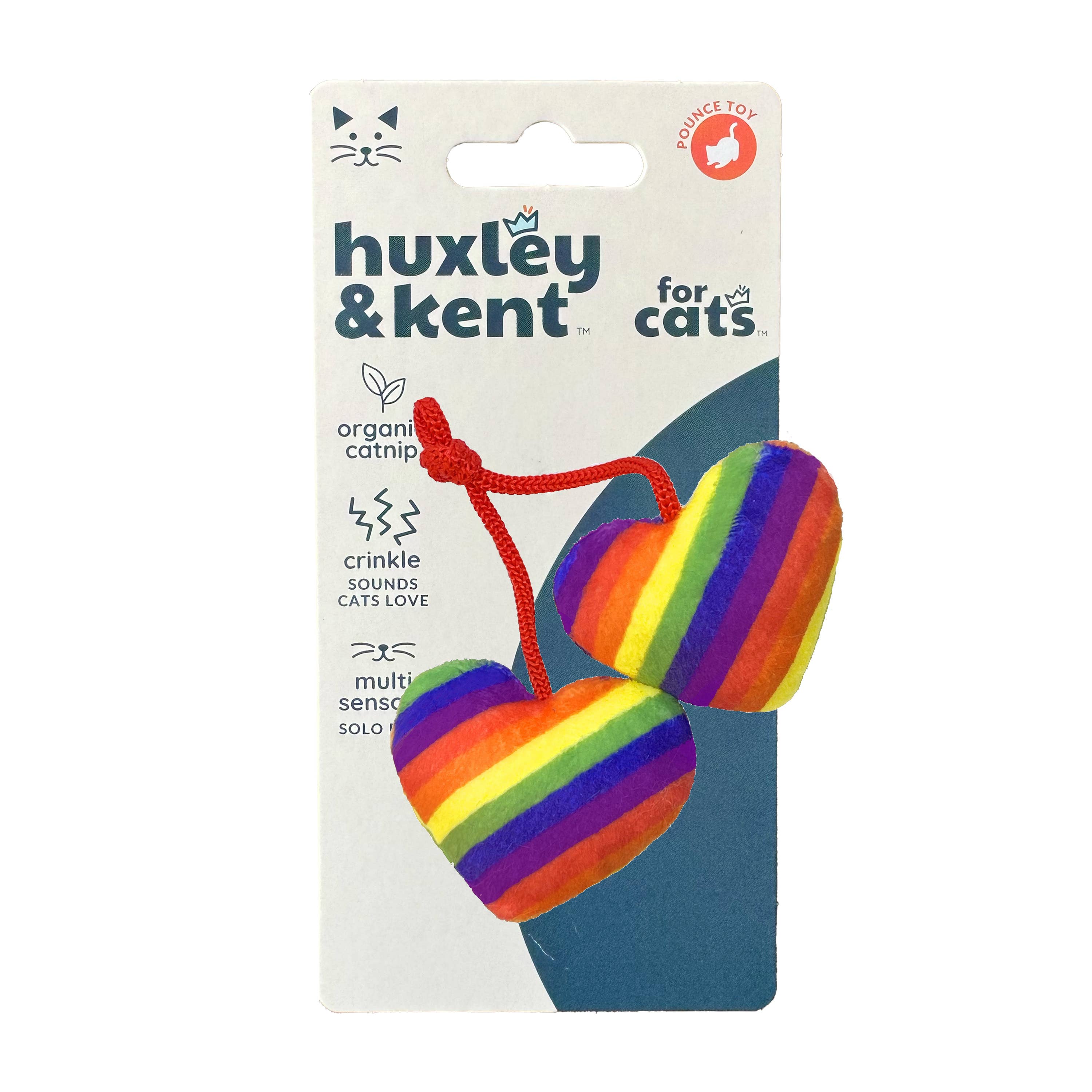 Rainbow Heart Strings Cat Toy