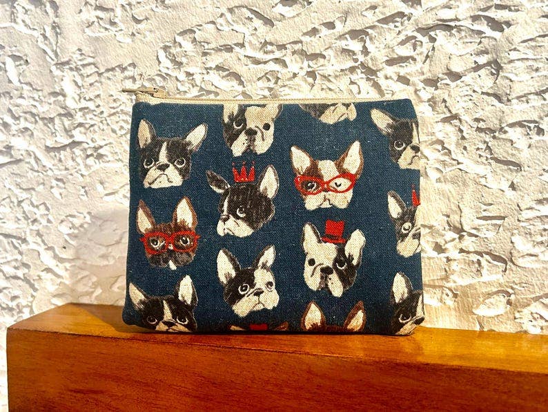 Dog Print Zipper Pouch: Coin Purse, Makeup Bag, Gift for Dog Lovers