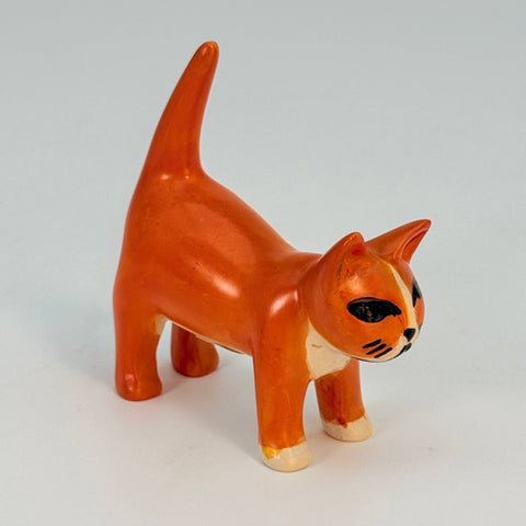Soapstone Cat, Orange, Detailed, 4