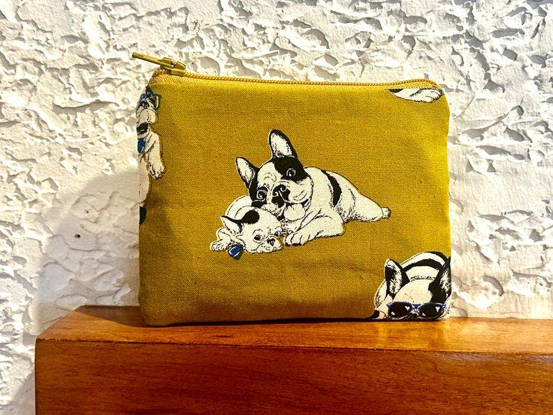 Dog Print Zipper Pouch: Coin Purse, Makeup Bag, Gift for Dog Lovers