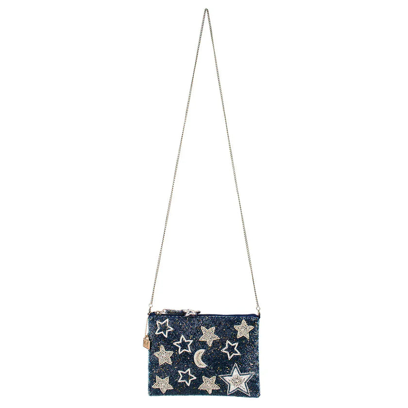 Super Nova Blue Celestial Stars & Moon Crossbody Mini