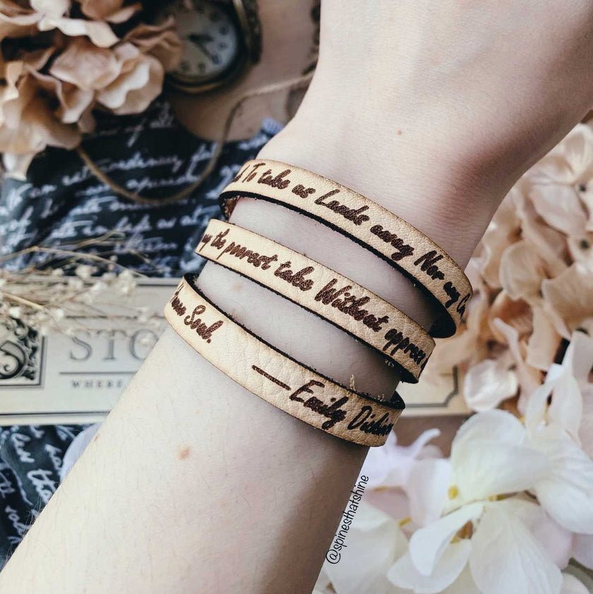 Storiarts Book Quote Leather Wrap Bracelets