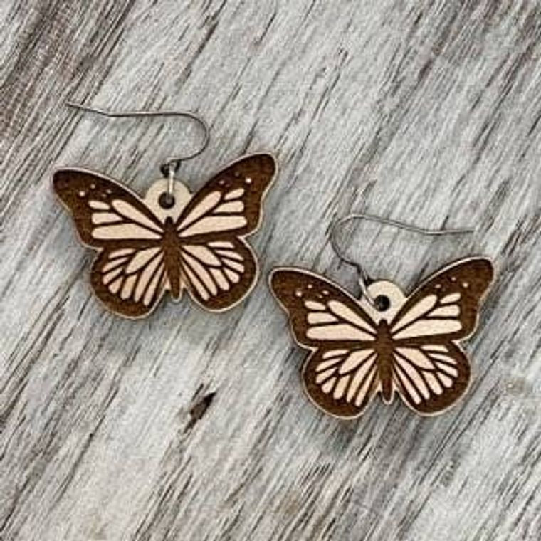 Wooden Earrings by Holly and Liz