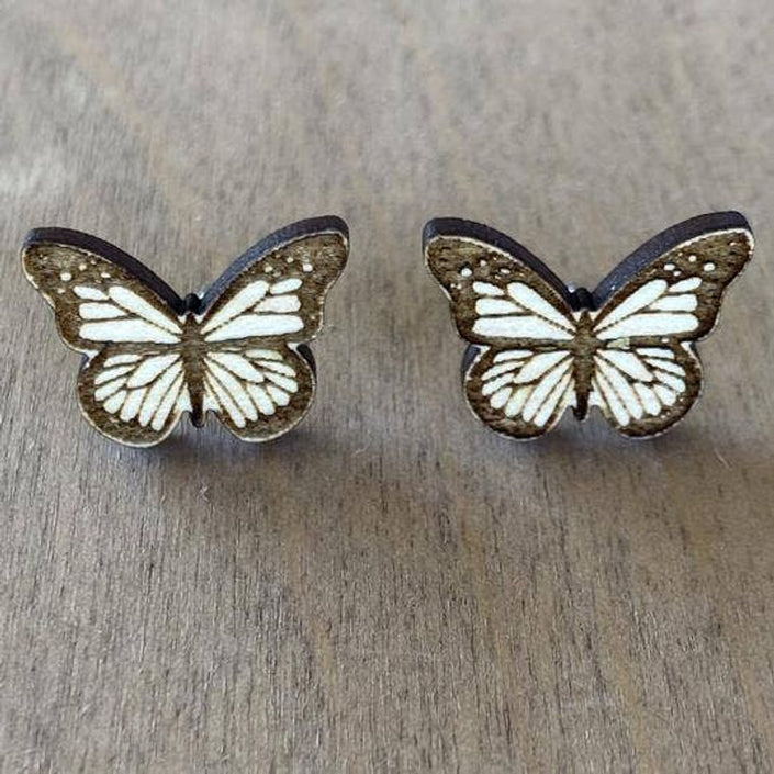Wooden Earrings by Holly and Liz