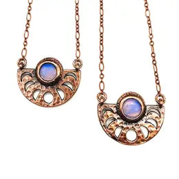 Merging Metals Copper and Stone Necklaces