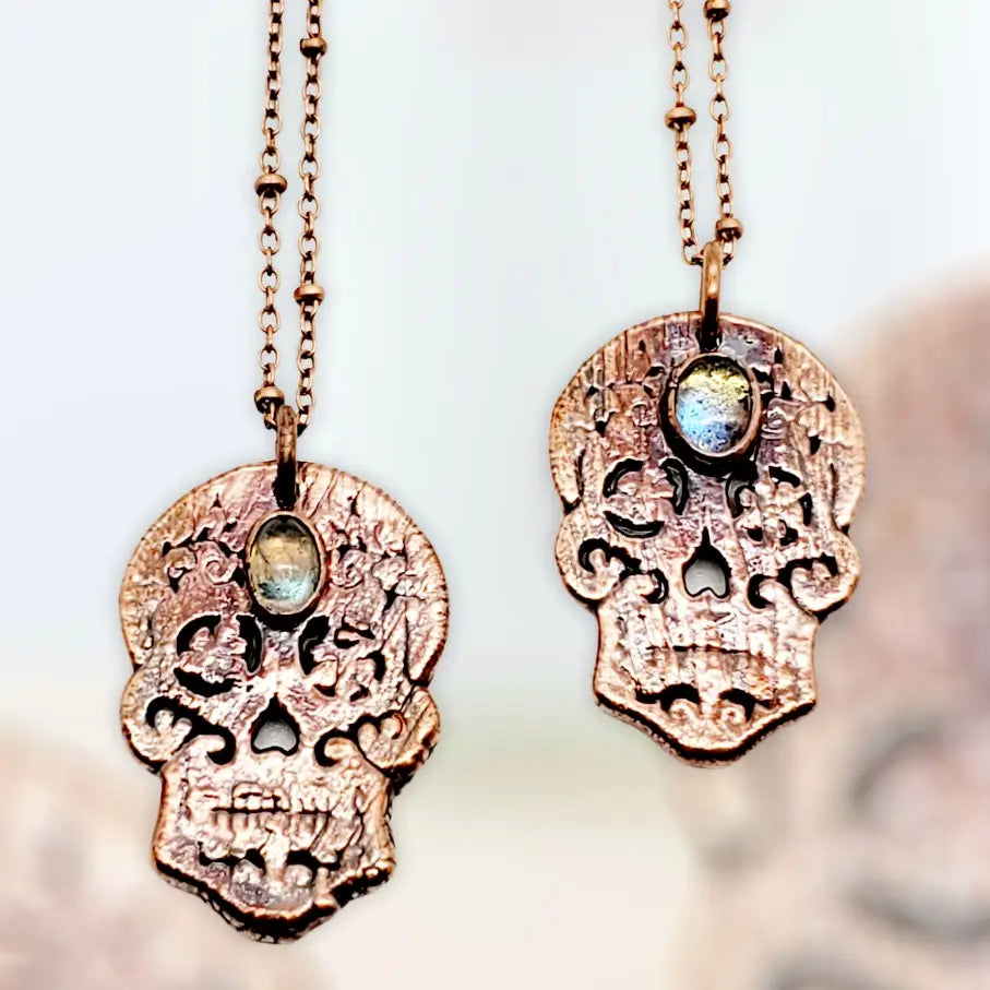 Merging Metals Copper and Stone Necklaces