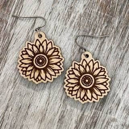 Wooden Earrings by Holly and Liz