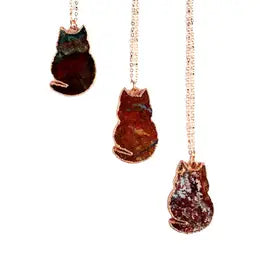 Merging Metals Copper and Stone Necklaces