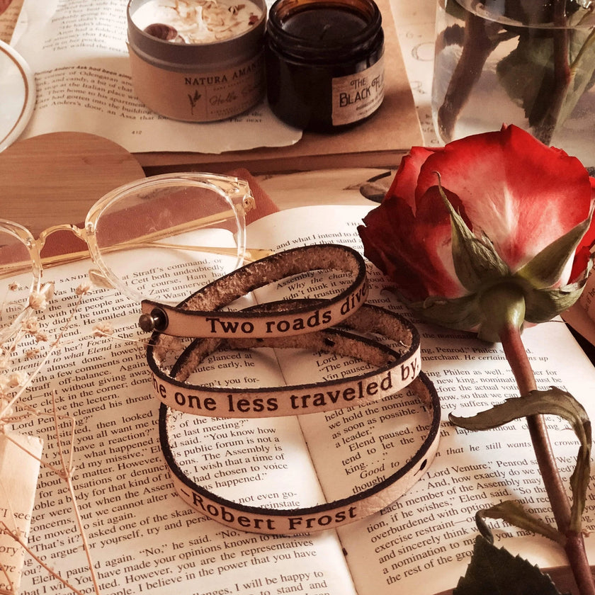 Storiarts Book Quote Leather Wrap Bracelets