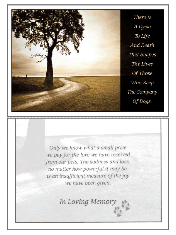 Dog Speak Sympathy Card Collection